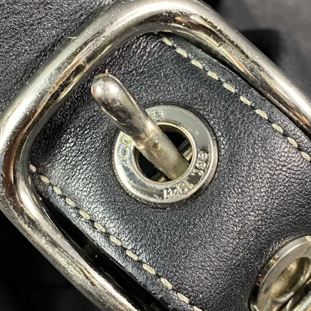 COACH Soho Black Leather Slim Duffle Bag 1414 Vintage Y2K Crossbody Messenger
